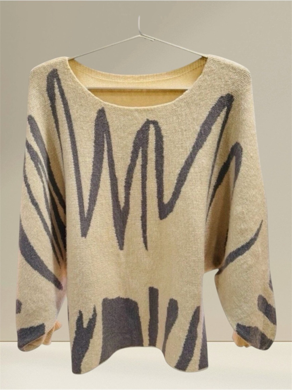 Shein Abstract Batwing Sleeve Sweater Medium
